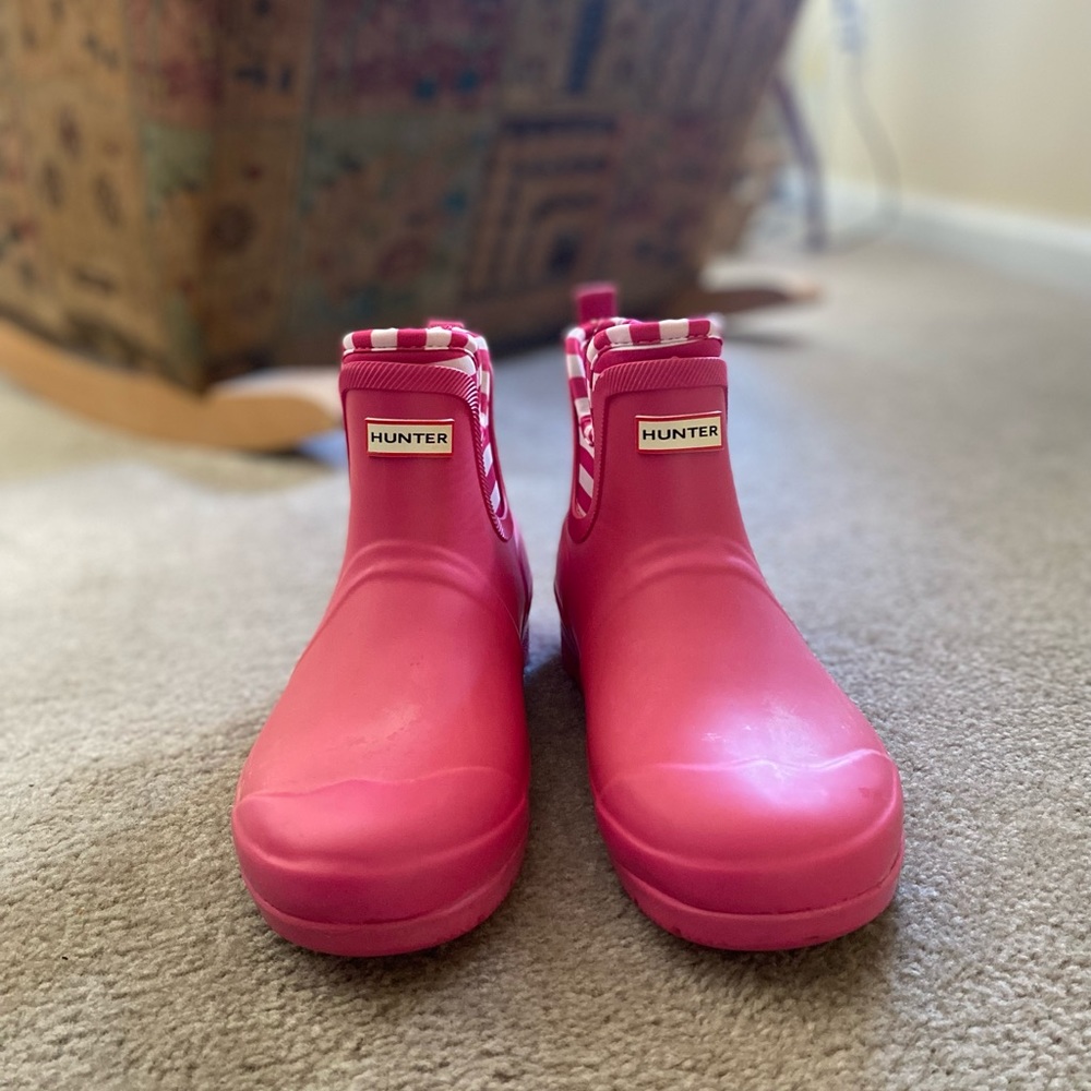 Hunter X  Target Ankle Rain Boots Pink Rubber Galoshes